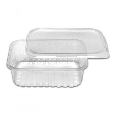 Imagem de Embalagem Retangular Marmitex Descartável 500ml para Microondas e Freezer Transparente Kit 96 Unidades Premium Colchões