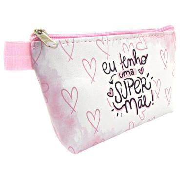 Imagem de Necessaire Feminina Trapézio Pequena Dia das Mães - Look, Super mãe