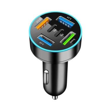 Imagem de Carregador Rápido Para Carro 250W Com 5 Portas, Adaptador USB C PD QC3