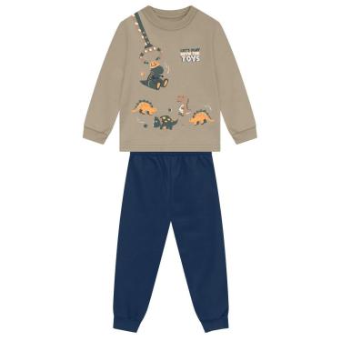 Imagem de Conjunto infantil menino dino que brilha no escuro Brandili-Masculino