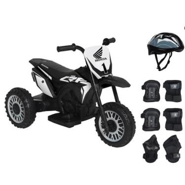 Imagem de Moto Elétrica Infantil 3 Rodas CRF 450R Honda 6V Bel com Kit Proteção 