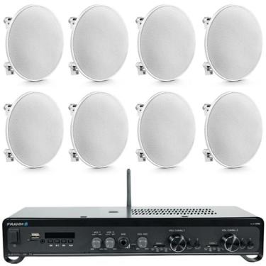 Imagem de Amplificador Frahm Slim 2700 160 c/ 8 Cx Som Embutir Arandela