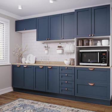 Imagem de Cozinha Modulada 5 Peças Arizona CabeCasa MadeiraOriginals Branco/Azul