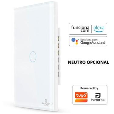 Imagem de Interruptor Inteligente Sem Fio Neutro 1, 2, 3 ou 4 Botões Touch Panda