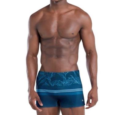 Imagem de Sunga Praia Boxer Estampada Mash Slim Não Aperta Microfibra, Marinho, 