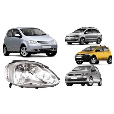 Imagem de Farol vw fox 2005 ate 2006 foco simples mascara cromada ld - AUTOMOTIV