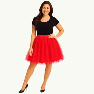 Imagem de Saia de Tule Tutu Adulta - 40cm - Extra Festas, Vermelho, U