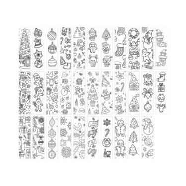 Imagem de 32 Marcadores De Livro De Natal Com Desenhos Animados, Arte Minimalist