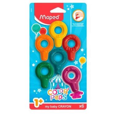 Imagem de Giz de Cera Color'Peps Baby 6 cores 863806 - Maped