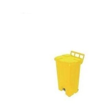 Imagem de Lixeira Quadrada Plastica De 100 Litros Sem Roda E Pedal Amarelo - Sem