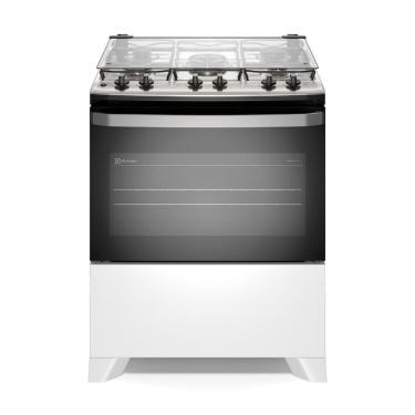 Imagem de Fogão de Piso 5 Bocas a Gás Electrolux FE5IW Mesa Inox Acendimento Automático Branco Bivolt