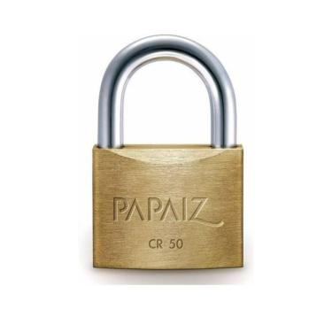 Imagem de Kit 5 Cadeado De Latão Maciço Com Haste Curta Papaiz Cr 50mm