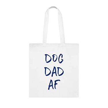 Imagem de Bolsa Tote Dog Dad, Dog Dad Af Tote bag, Dog Dad Gift For Dog Dad, Dog Dad Shoulder Bag, Dog Dad Bolsas reutilizáveis, Presente para Dog Dad da Favorite Daughter, Son and Kids, Branco