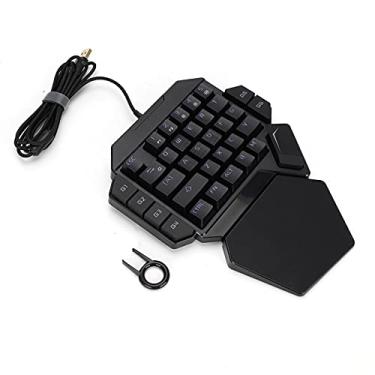 Imagem de Teclado de uma mão, teclado mecânico RGB para jogos mini teclado portátil para jogos com 35 teclas com fio USB modo de transmissão sem driver para PC Gamer
