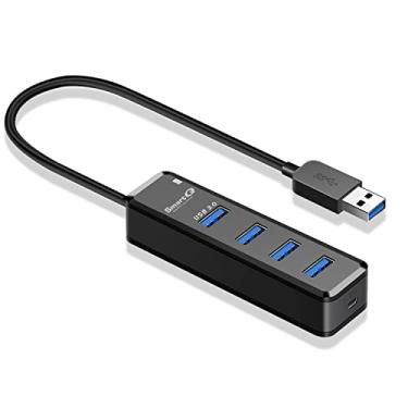 Imagem de SmartQ H302 4 portas USB 3.0 Hub longo de 300 cm com porta de carregamento Micro-B, terminal USB de transferência rápida de dados, compatível com Windows PC, Mac, Surface Pro, laptop,