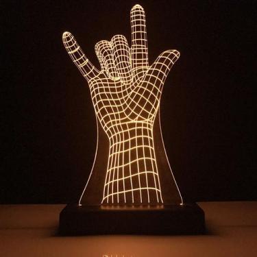 Imagem de Abajur Luminaria Led 3D Mão Homem Aranha Decorativo Quarto - Tecnotron