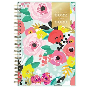 Imagem de Day Designer para planejador semanal e mensal do ano acadêmico 2022-2023, 12,7 cm x 20,3 cm, capa fosca, encadernado, jardim secreto Mint (137900-A23)