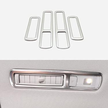 Imagem de Xodouhi 4 peças acessórios de carro aptos para Toyota Highlander 2020 2021 2022 interior do assento traseiro ar condicionado capa de saída de ventilação decoração ABS (prata)