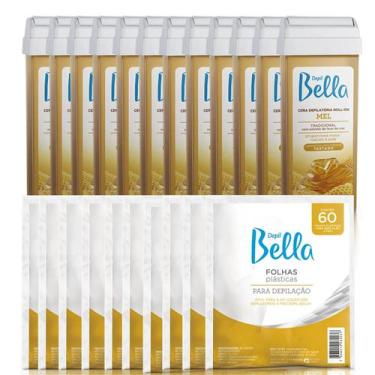 Imagem de Kit 12X Refil Cera Depilatória Roll-On Mel Deo 100G Depil Bella + Kit