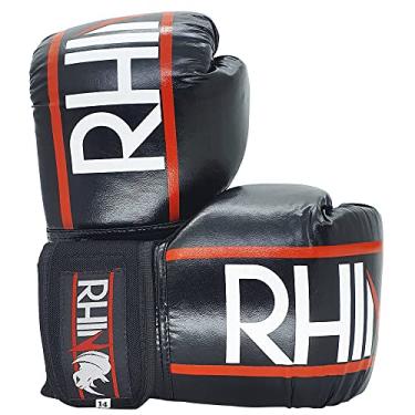 Imagem de Luva de Boxe Muay Thai Kickboxing Rhino by Spank - para Iniciantes (12oz, PRETO)