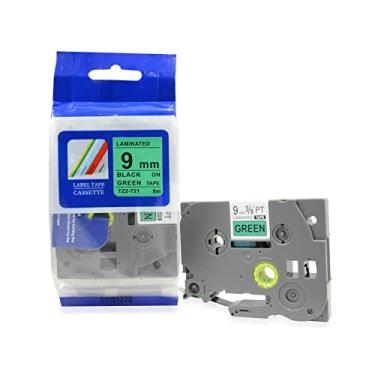 Imagem de Fita Refil Compatível TZ-721 Tze-721 Verde 9mm para Rotulador Brother PT-H105 PT-H110 PT-D200 PT-D210 PT-D400 PT-D410 PT-D600 PT-D610BT PT-P300BT P-Touch Cube