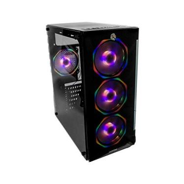 Imagem de Gabinete Gamer Vidro GB-1701 Hayom c/ 4 Coolers e LED RGB, 22057, Black