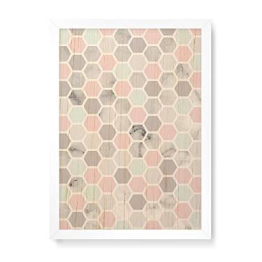 Imagem de Arte Maníacos Quadro Decorativo em Madeira Favo Escandinavo - 23x16,25cm (Moldura caixa em laca branca)