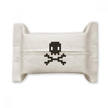 Imagem de Summer Sail Priate Danger Skull Pixel Suporte de papel de tecido de algodão saco de linho