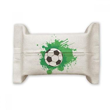 Imagem de Bolsa de linho de algodão com suporte de capa de papel para lenços faciais de futebol americano esportivo seu texto
