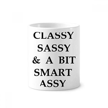 Imagem de Classy Sassy Bit Smart Assy Design Porta-canetas de escova de dentes Caneca de cerâmica com suporte para lápis