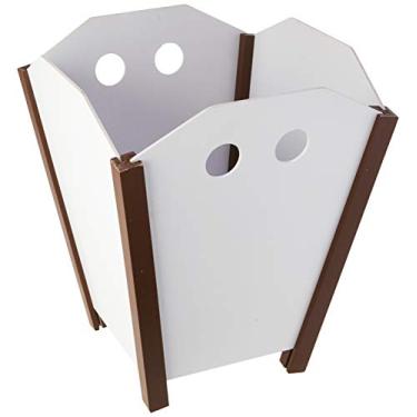 Imagem de Cesto para papel, Mdf Branco C/Tabaco - Souza & Cia (Ref: 3113)