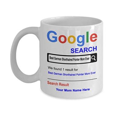 Imagem de Caneca de mãe personalizada de pelo curto alemão - Ponteiro alemão de cabelo curto presentes para mães - Nome personalizado da mãe - Presentes para o dia das mães - Caneca de café de 325 ml
