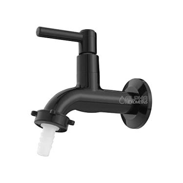 Imagem de Torneira De Tanque Banheiro Pia Jardim Preta Parede Alavanca