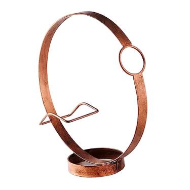 Imagem de Generic Suporte de exibição de garrafa de bebida alcoólica, organizador de rack de vinho de metal, suporte de garrafa de vinho para sala de jantar, casa, sala, bronze