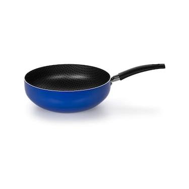 Imagem de Frigideira Wok Azul Multiflon com Cabo e Antiaderente - 24cm