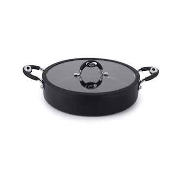 Imagem de Frigideira Tegame Multiflon Dom Antiaderente Quartzo Preta - 30 cm