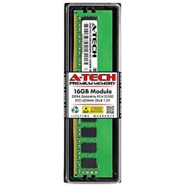 Imagem de A-Tech Substituição RAM de 16 GB para Synology D4EC-2666-16G e D4EU01-16G | Memória DIMM sem buffer DDR4 2666 MHz PC4-21300 ECC UDIMM compatível com servidores NAS e SAN