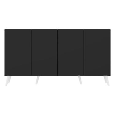 Imagem de Aparador Buffet Retrô Multimóveis 4 Portas Preto/branco