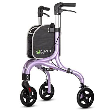 Imagem de Planetwalk - Andador Rolante Premium de 3 Rodas para Idosos - Andador Dobrável Ultraleve para Idosos, Auxílio de Mobilidade de Três Rodas em Alumínio, Roxo Brilhante