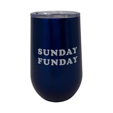 Imagem de Boston Warehouse Taça de vinho sem haste isolada Sunday Funday, 473 ml, azul