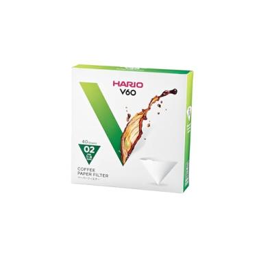Imagem de Filtro de Papel para Coador de Café V60, Hario, Branco, Tamanho 02, Caixa com 40