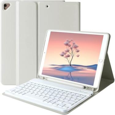 Imagem de BAIBAO Capa para iPad 9ª geração com teclado de 10,2 polegadas - Capa fina destacável com suporte para lápis, compatível com iPad 8ª/7ª geração, Pro 10.5, Air 3rd (cinza)