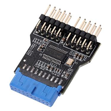 Imagem de MZHOU USB 3.0 9PIN para USB2.0 9PIN placa adaptador de soquete de painel frontal, placa mãe USB 3.0 19 pinos para placa de expansão de interface dupla de 9 pinos