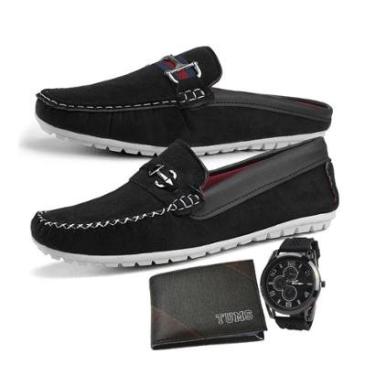 Imagem de Mocassim e Mule Masculino Original  Kit 2 Pares LA FAIRE  - Preto-Masculino