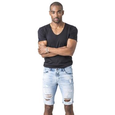 Imagem de Bermuda Destroyed Jeans Masculina Casual Dia a Dia Estilo-Masculino