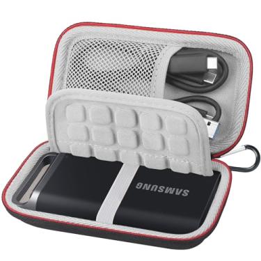 Imagem de Lacdo Estojo de transporte rígido para Samsung T5 EVO SSD portátil 2TB 4TB 8TB USB 3.2 Gen 1 Unidade de estado sólido externa EVA rígido à prova de choque Resistente à água Protetora, Preto