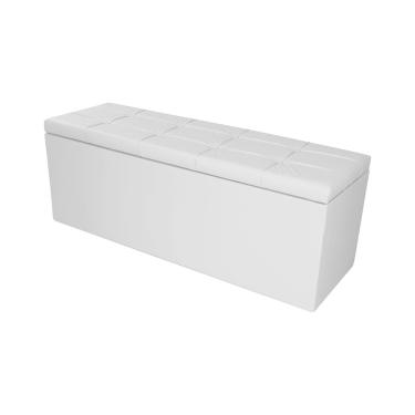 Imagem de Calçadeira Recamier Baú Queen 1,60m Roma Corano Branco - Pallazio