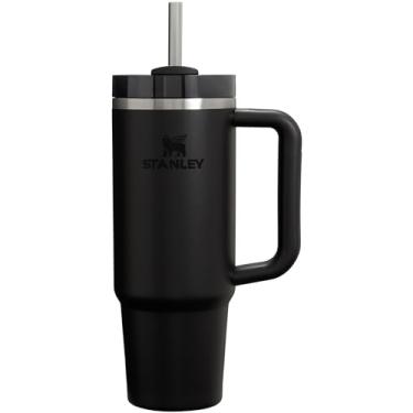 Imagem de STANLEY Copo Quencher H2.0 com alça e canudo 850 g | Tampa Flowstate de 3 posições | Suporte de copo compatível para viagens | Copo de aço inoxidável isolado | Livre de BPA | Preto 2.0