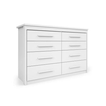 Imagem de Cômoda Grande 8 Gavetas Branco Elegance