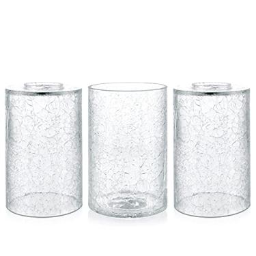 Imagem de Skelang Cúpula de vidro transparente, cúpula de luz com rachaduras, abajur com encaixe de 3,8 cm, cúpula de substituição de cilindro para luz pendente, arandela de parede, luminária de penteadeira, luminária de mesa, pacote com 3